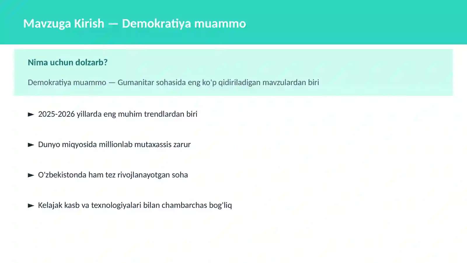 Demokratiya muammo 2