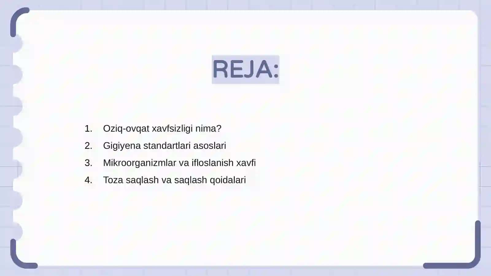 Oziq - ovqat xavfsizligi va gigiyena standartlari 2