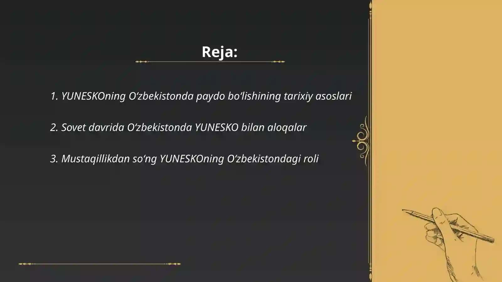 YUNESKOning Oʻzbekistonda paydo boʻlishining tarixiy asoslari 2