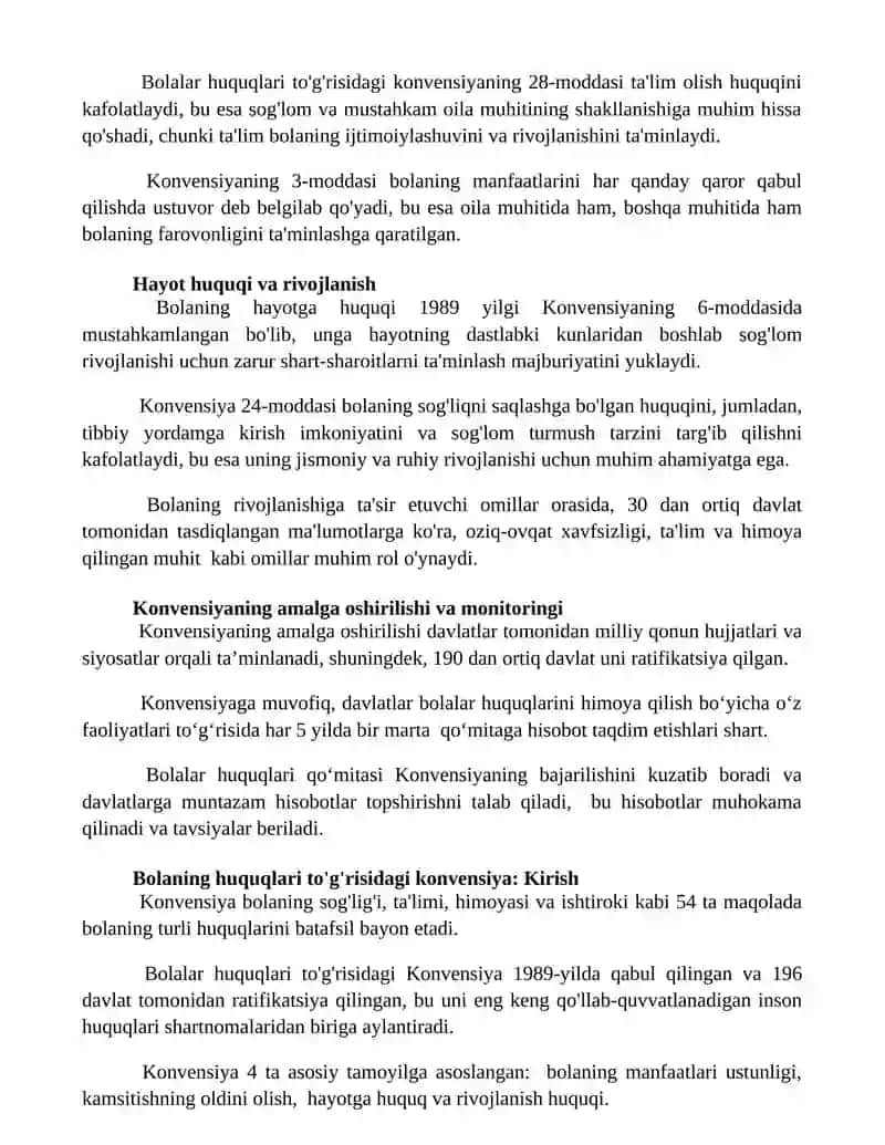 Bola huquqlari to‘g‘risidagi konvensiyasi 2