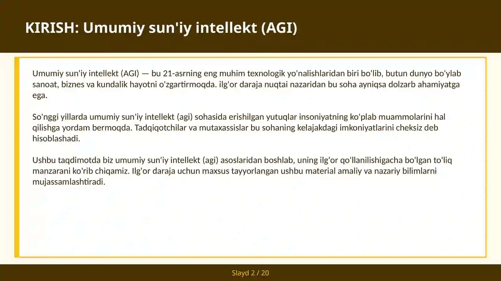 UMUMIY SUN'IY INTELLEKT (AGI) 2