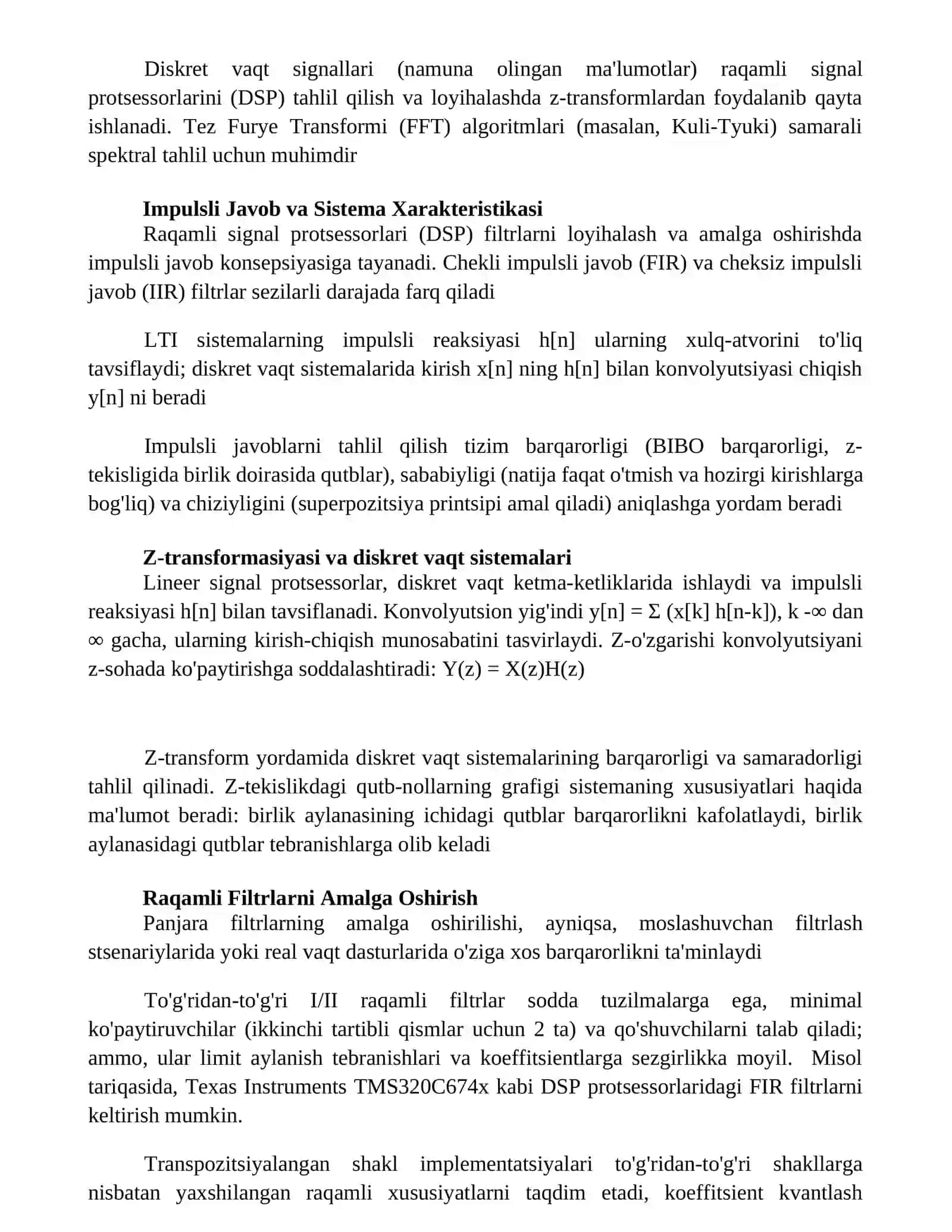Signaling chiziqli qayta o'zgartirgichlar 2