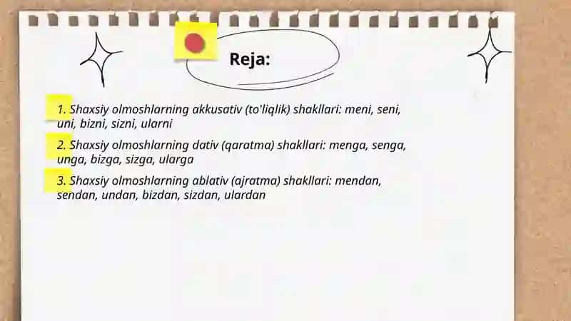 Shaxsiy olmoshlar 2