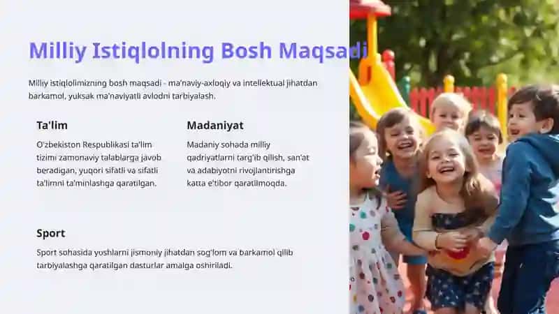 Milliy Istiqlolning Bosh Maqsadi 2
