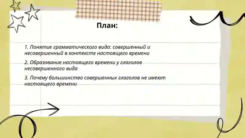 Настоящее время совершенный и не совершенный вид, спряжения 2