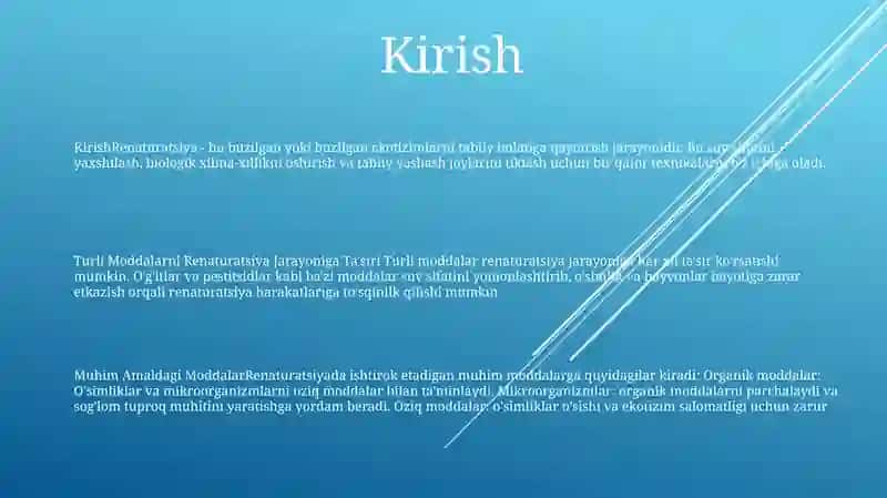 Turli Moddalarni Renaturatsiya Jarayoniga Ta' Siri 2