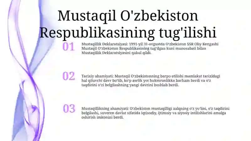 Mustaqil O’Zbekiston Respublikasining Tashkil Topishi Va Uning Tarixiy Ahamiyati 2