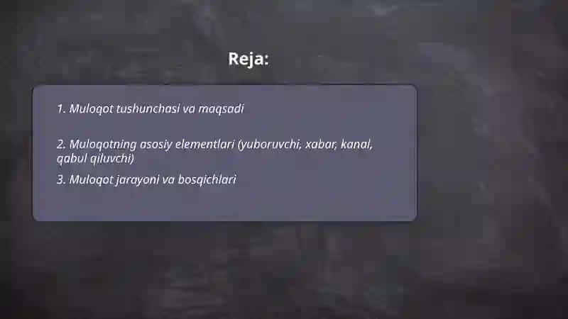 Muloqot haqida tushuncha 2