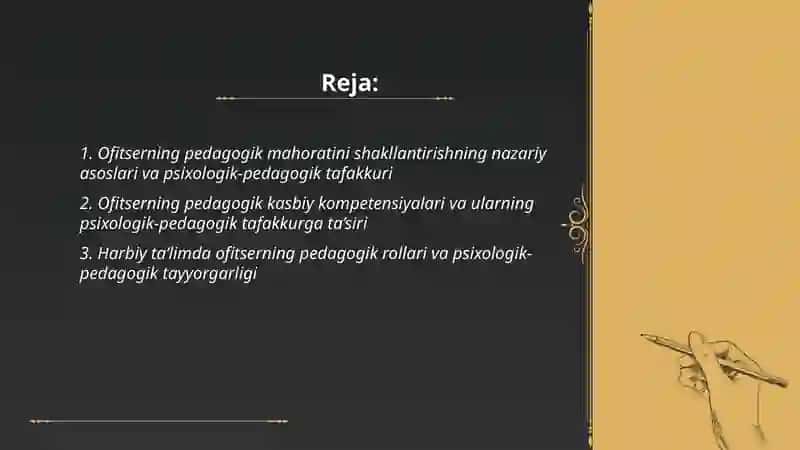 Ofitserning pedagogik mahorati uning psixologik- pedagogik taffakuri 2
