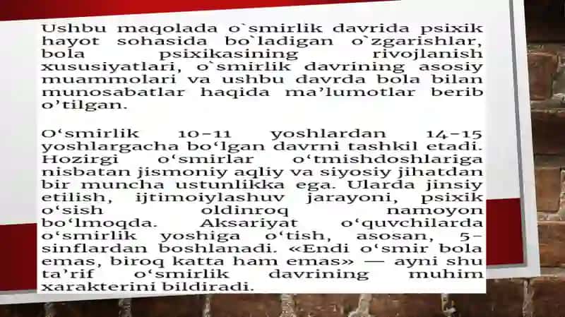 Ilkòspirinlik davrida psixik rivojlanish xususiyatlari 2