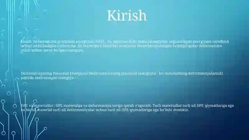 Deformatsiyaning Potensial Energiyasi 2