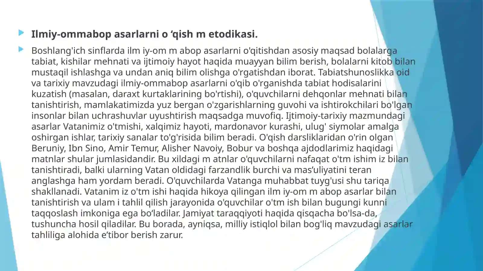 Ilmiy-ommabop asarlarni o‘qitish mеtodikasi 2