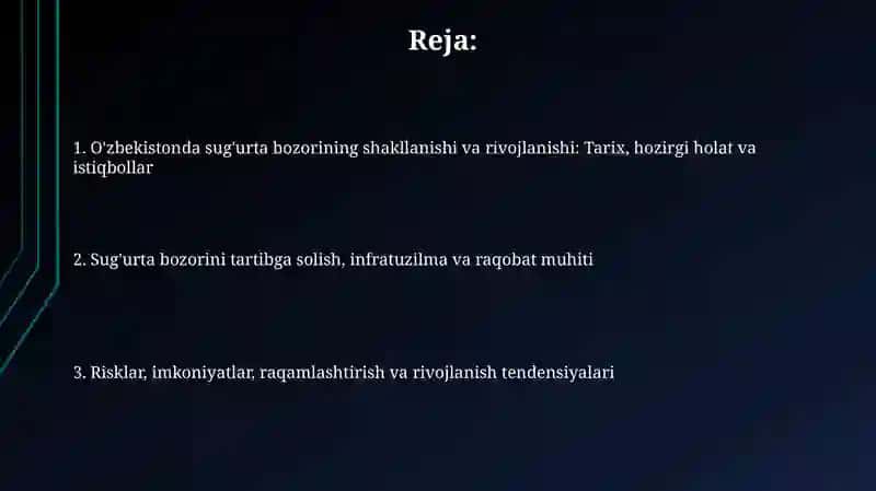 O'zbekiston Respublikasida sug'urta bozorining shaklanishi va rivojlanishi 2