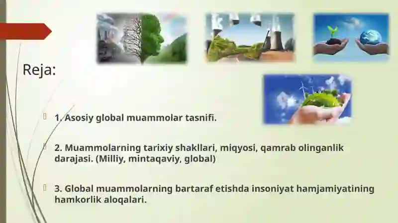 Hozirgi zamon jamiyatining global muammolari va jamiyatni rivojlantirish istiqbollari 2