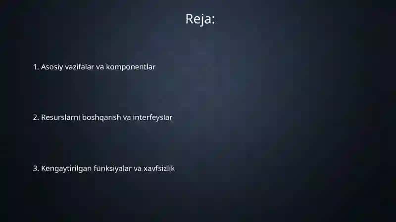 Operatsion tizimlar vazifalari 2