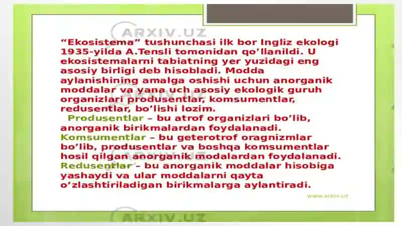 Ekosistema, biom, biotsenoz 2