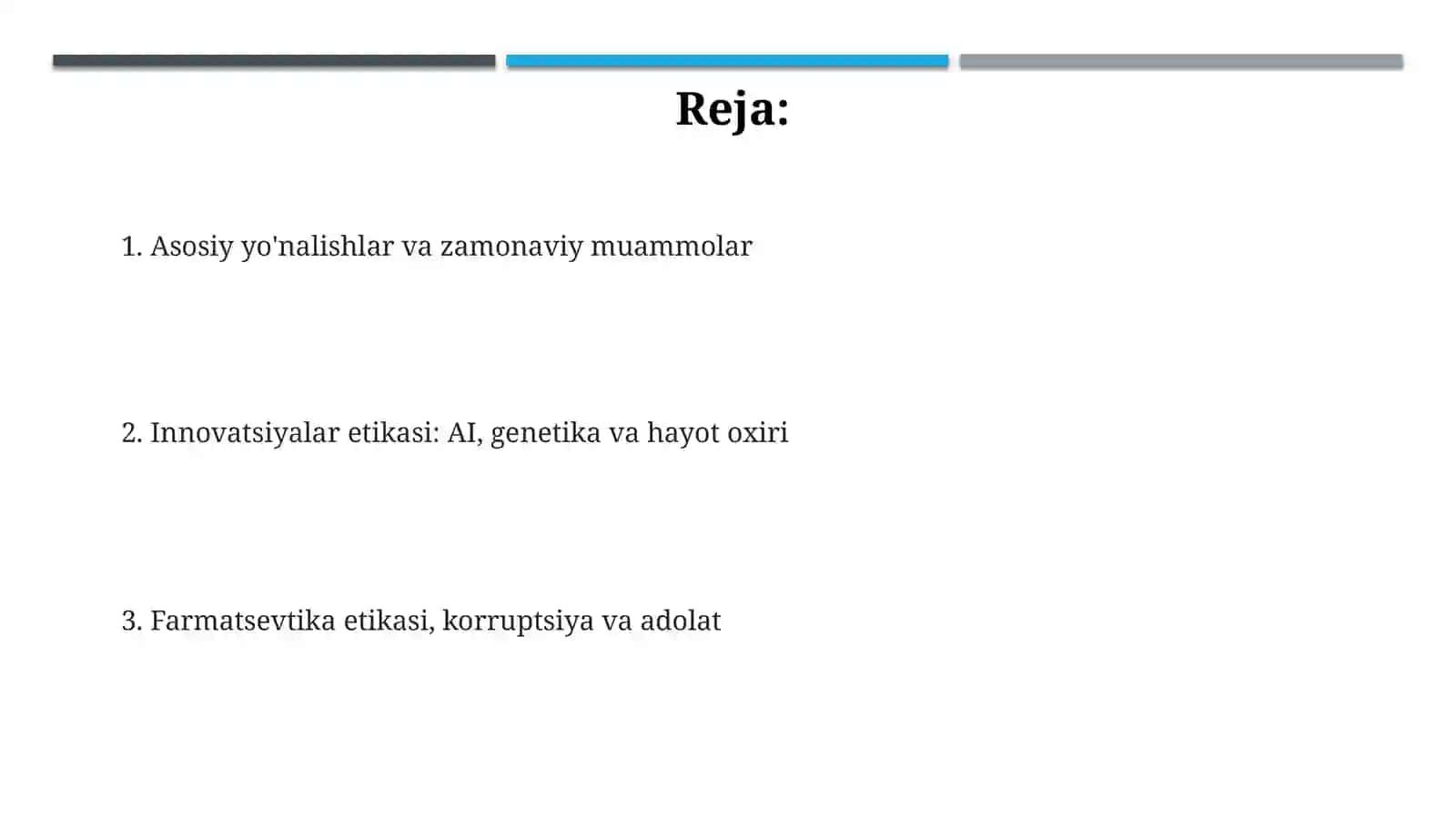 Zamonaviy davrning tibbiy va farmatsevtika etikasitendentsiyalari 2