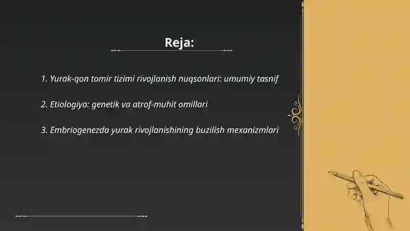 Yurak qon tomirlar tizimi rivojlanish nuqsonlari 2