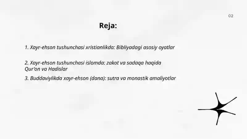 Xayr exson va diniy etiqodlar.xristianlik, buddaviylik va islom 2