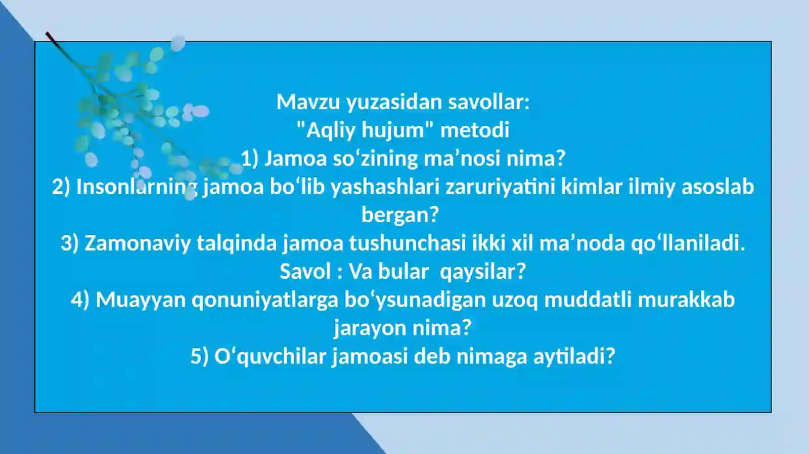 Bolalar tarbiya jamoasi va yagona pedagogik jarayonning asosiy shakli 2