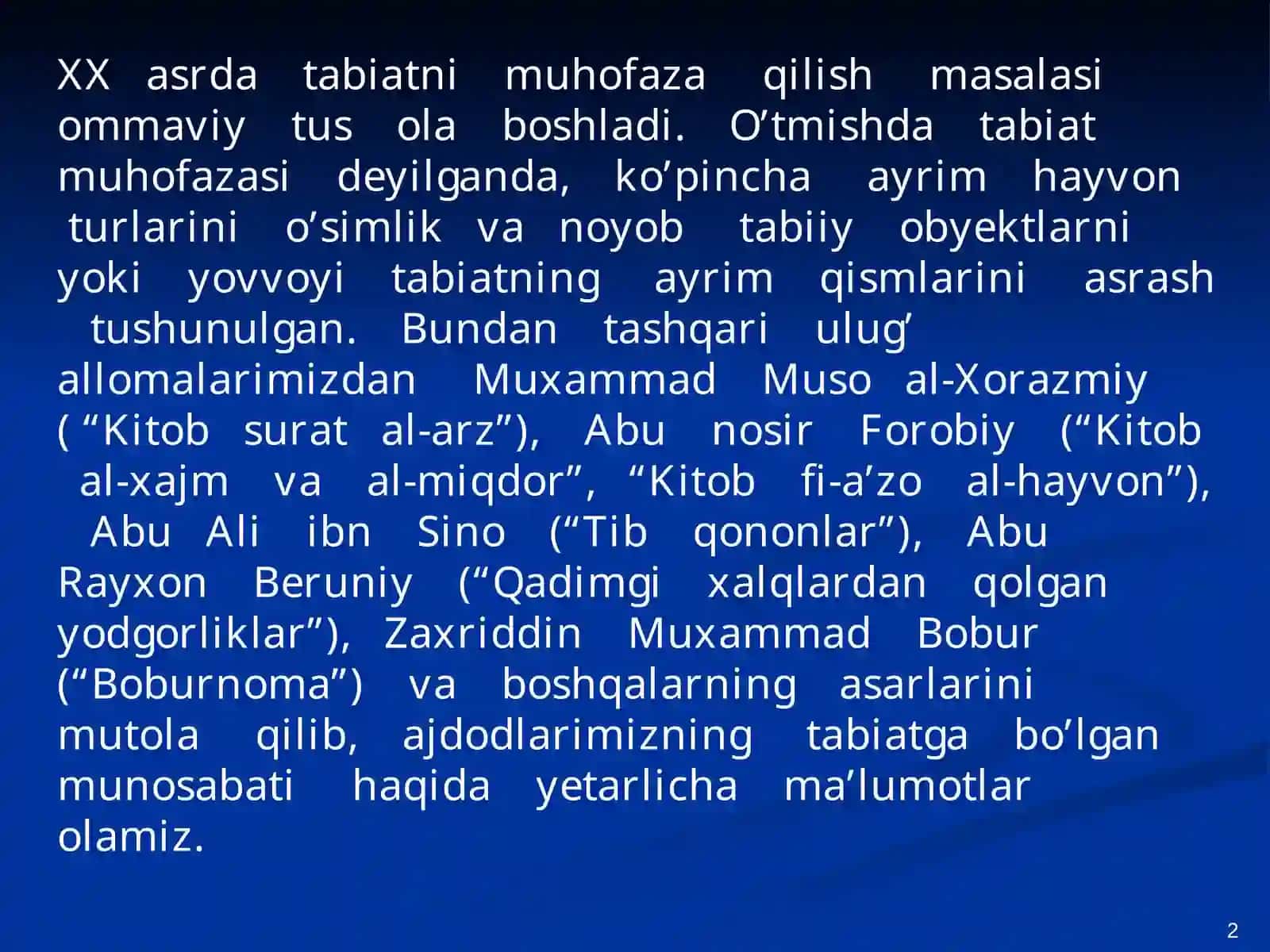 Ekologiya fanining rivojlanishiga hissa qo’shgan O’zbekistonlik olimlar 2