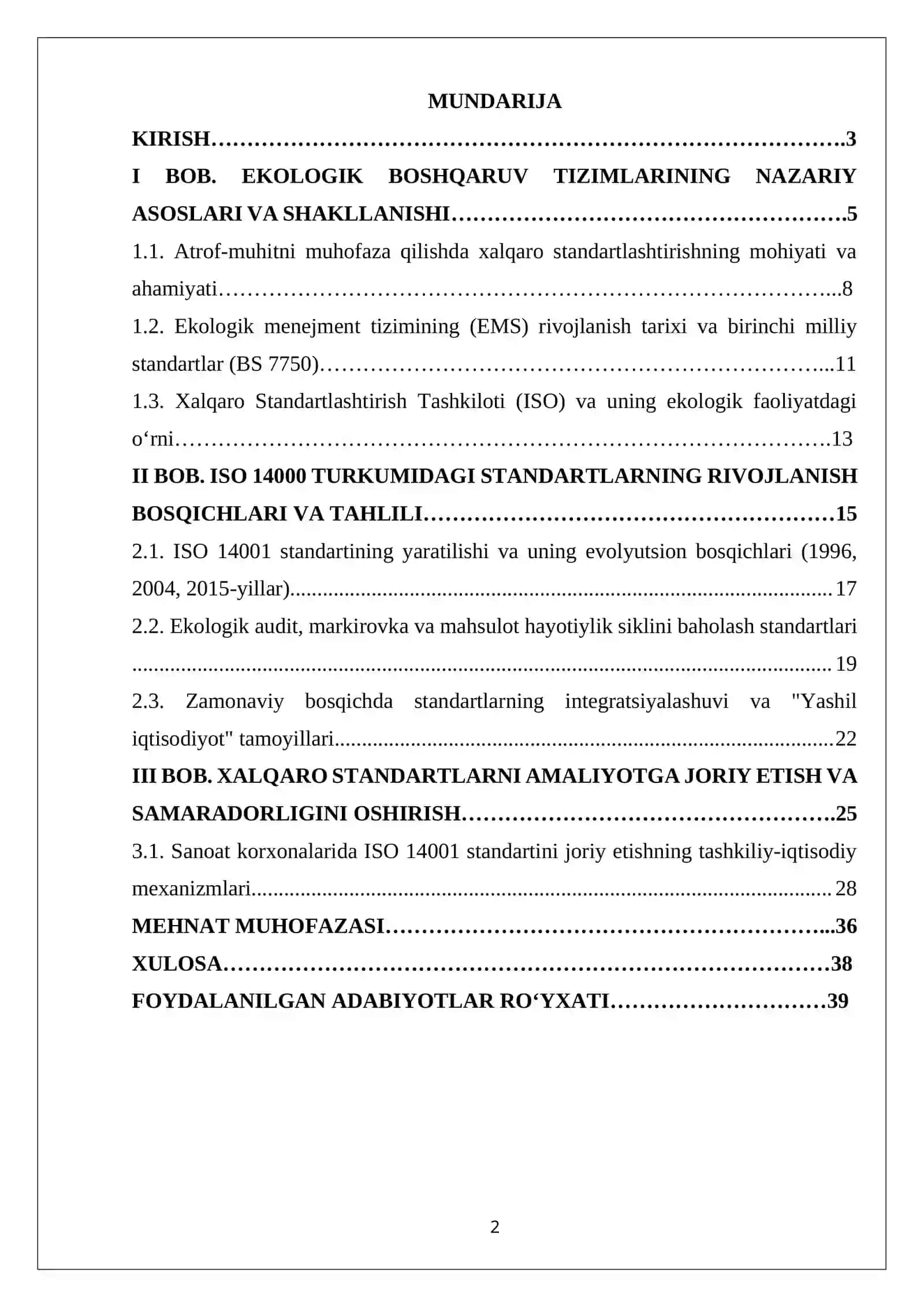 «Arof-muhitni muhofaza qilishni boshqarish bo‘yicha xalqaro standartlar tizimining rivojlanish bosqichlari» 2