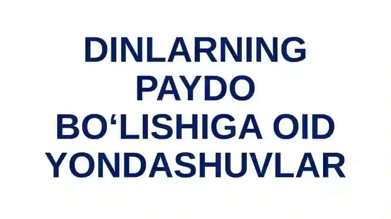Ilk diniy tasavvurlar va milliy dinlar 2