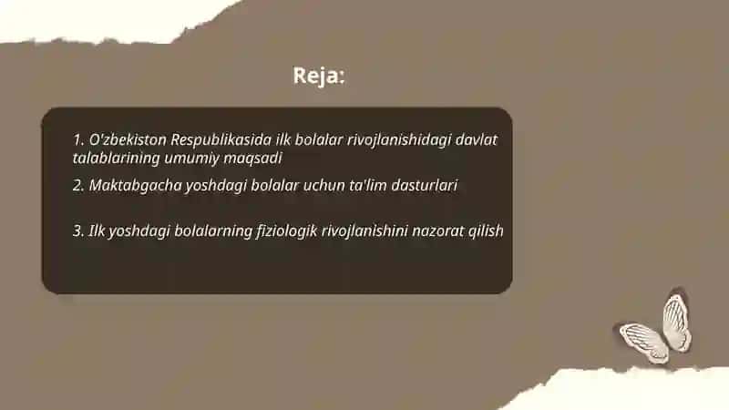O'zbekiston respublikasining ilk va maktabgacha yoshdagi bolalar rivojlanishiga qo'yiladigan davlat talablari 2