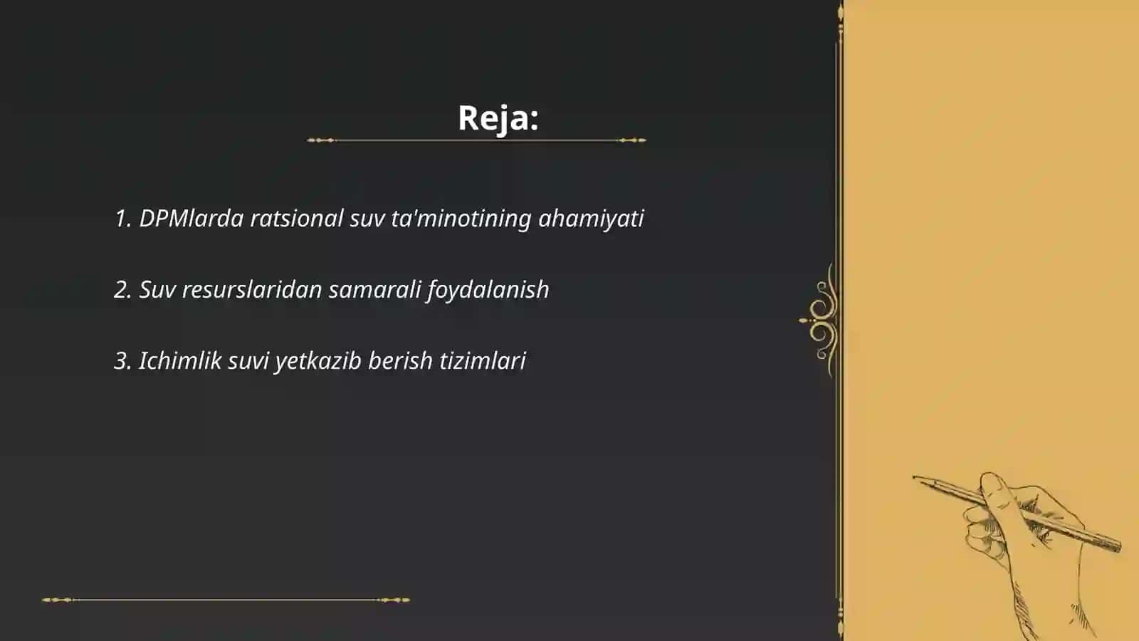 DPMlarda ratsional suv ta'minotining ahamiyati 2