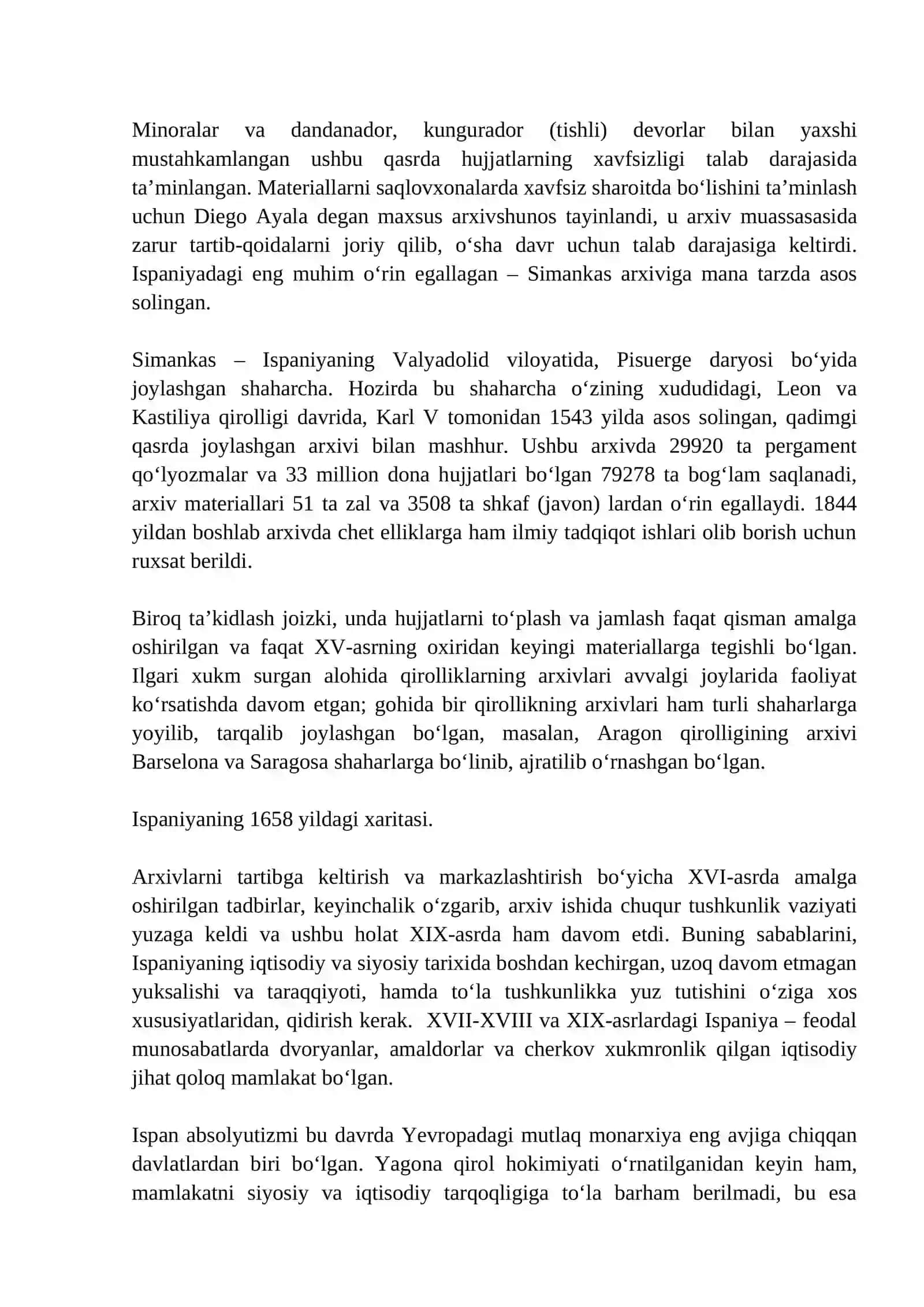 Ispaniyada arxiv ishi 2