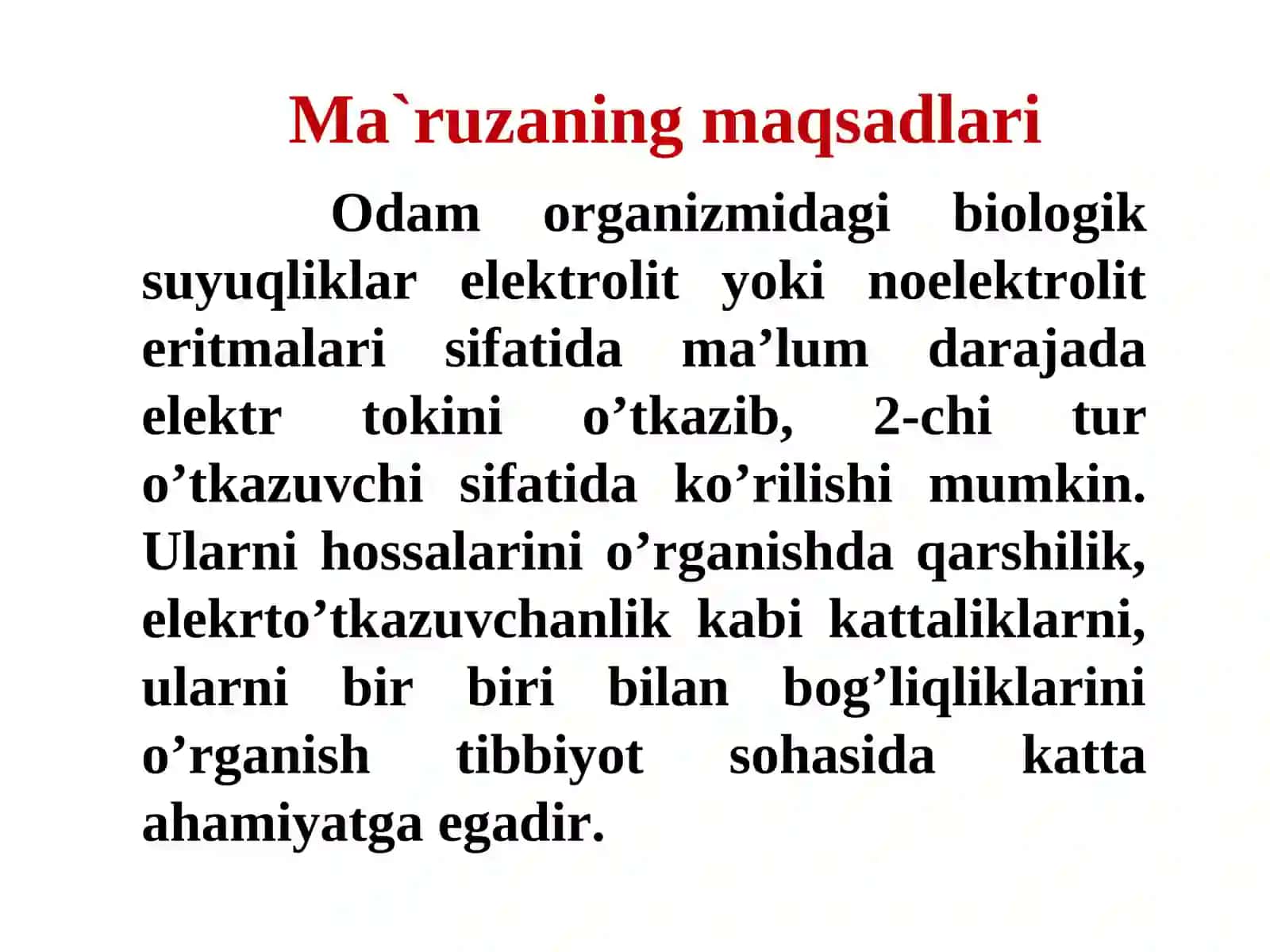 Elektrkimyo asoslari. Elektr o’tkazuvchanlik 2