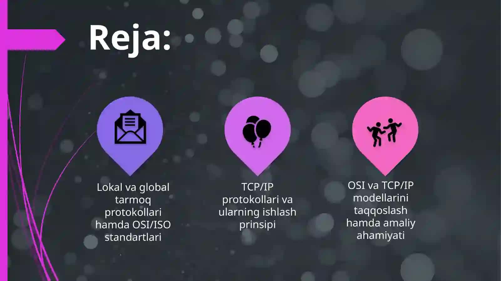 Lokal va global tarmoq protokollari va xususiyatlari. OSI/ISO standartlari. TCP/IP protokollari 2