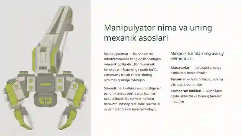 Manipulyatorlarning boshqarish sistemalari 2