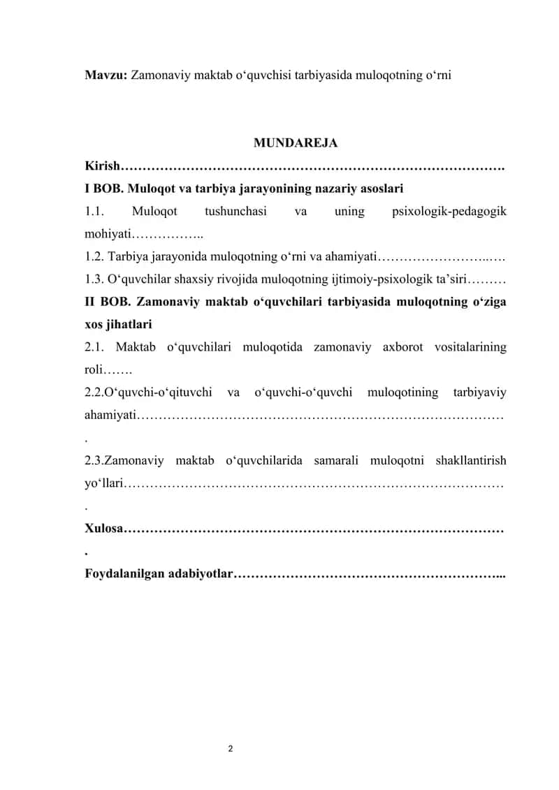 Zamonaviy maktab o‘quvchisi tarbiyasida muloqotning o‘rni 2