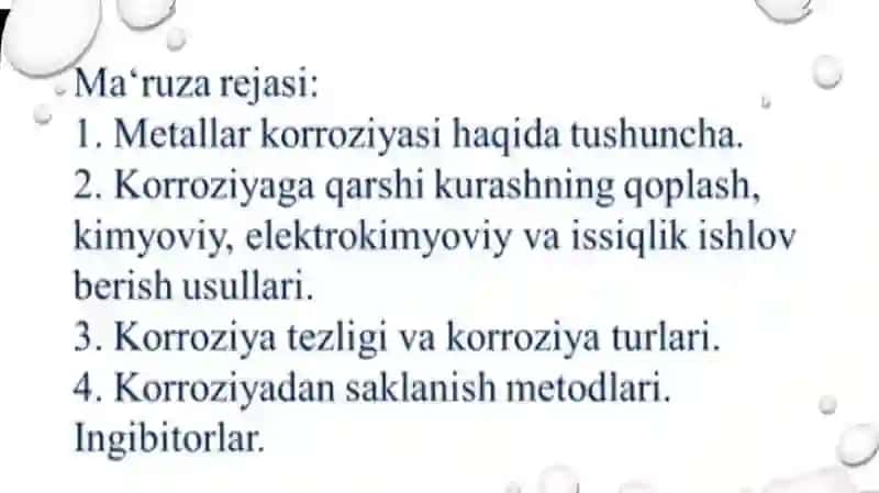 Metal korroziyasi va uni oldini olish. 2