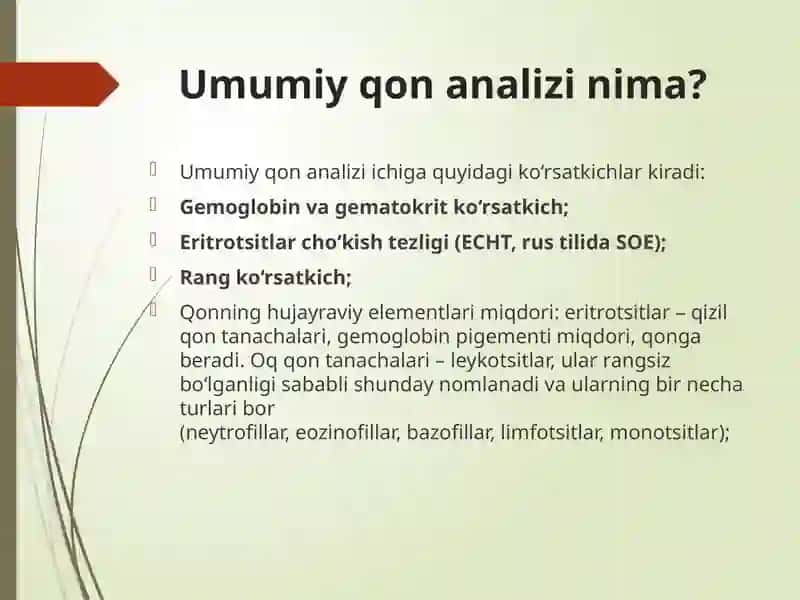Umumiy qon analizi 2