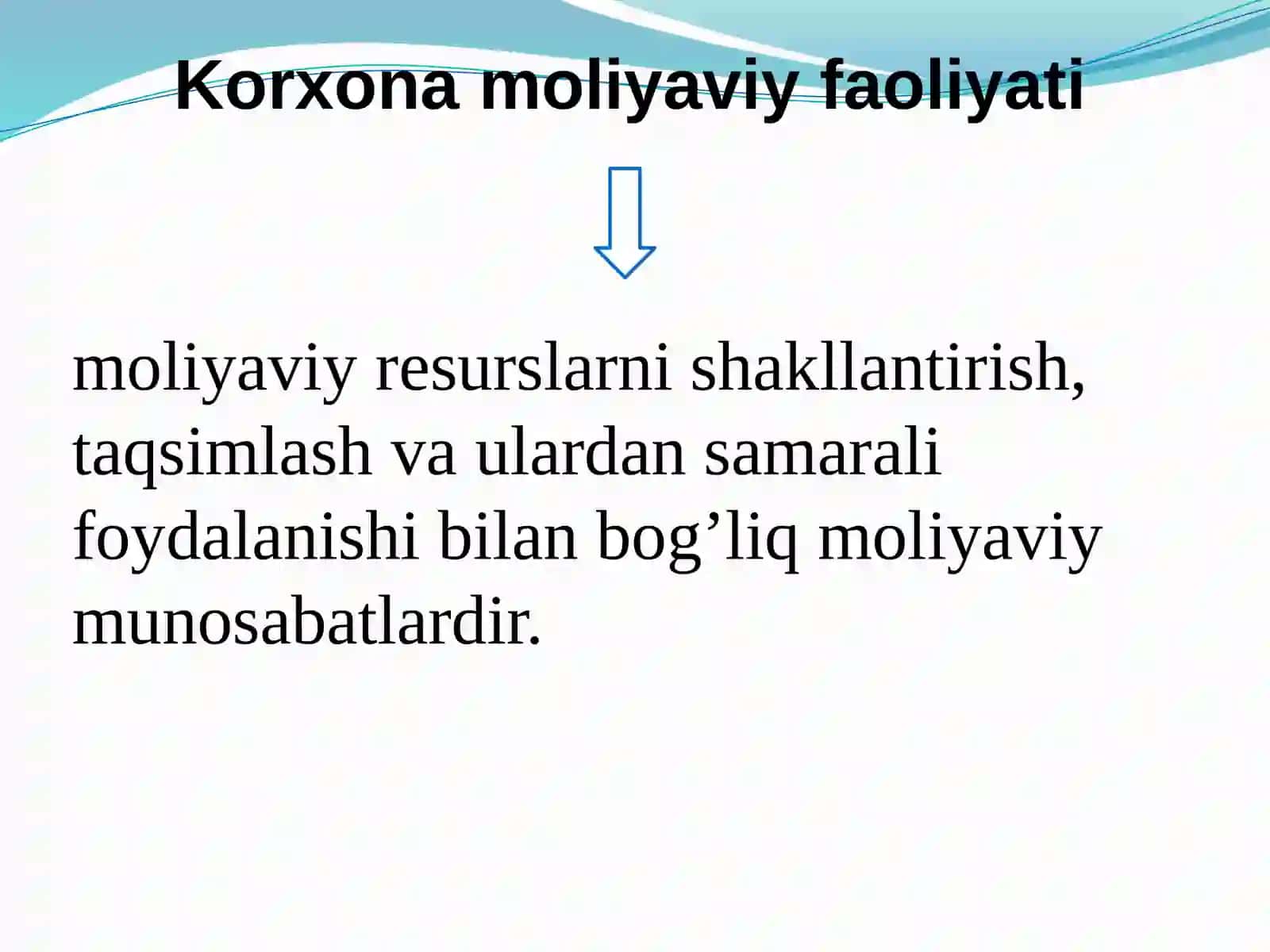 Korxonalarda moliyaviy menejmentni tashkil etish mexanizmi 2