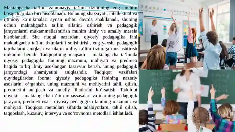 Maktabgacha ta'limda qiyosiy pedagogika 2