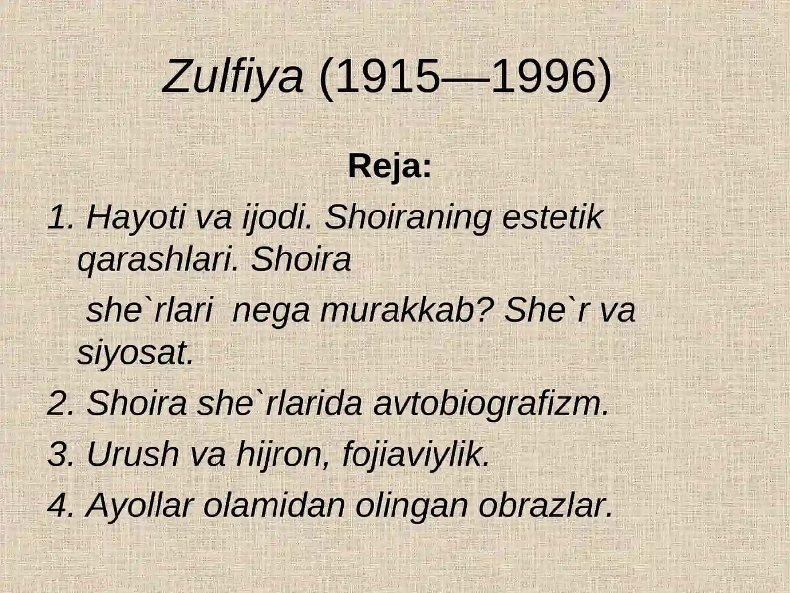 Zulfiya ijodi 2
