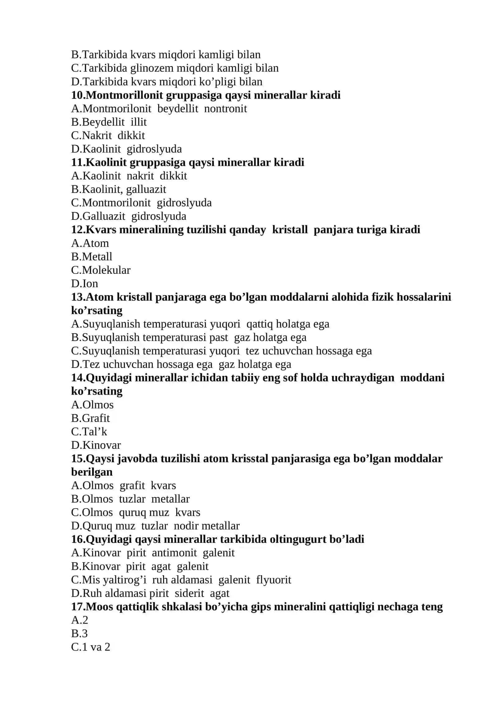mineralogiya 100 ta test 2