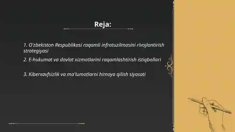 O'zbekiston Respublikasi Raqamli texnalogiyalar rivojlanish istiqbollari 2