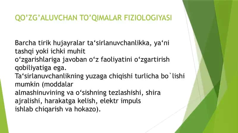 Qo'zg'aluvchan to'qimalarda bioelektrik hodisalar 2