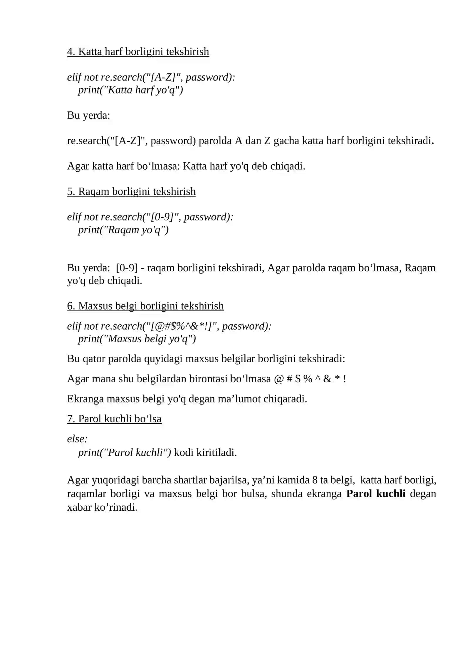 Razvedka tizimida Parollar bilan ishlash 2