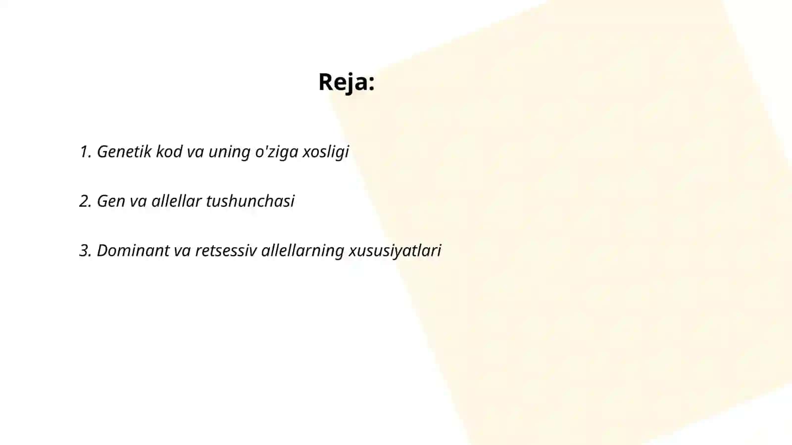 Genetikaning asosiy tushunchalari 2