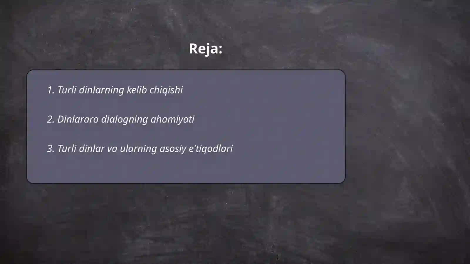 Turli dinlarning kelib chiqishi 2