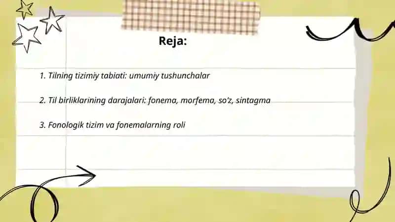 Til sistema ekanligini aks ettiruvchi slayd 2