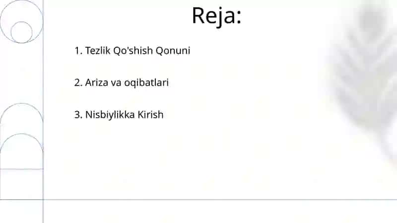 Tezliklarni qoʻshishda relyativistik qonuni 2