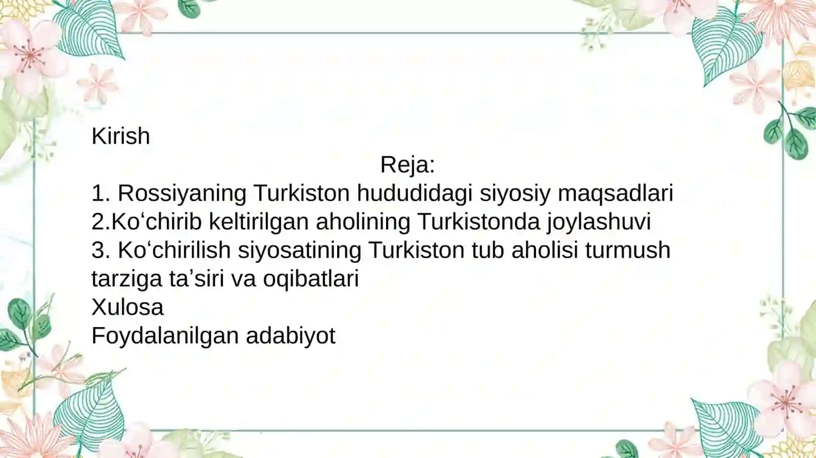 Tarix va taqdir  Rossiya imperiyasidan Turkistonga koʻchirilganlar 2