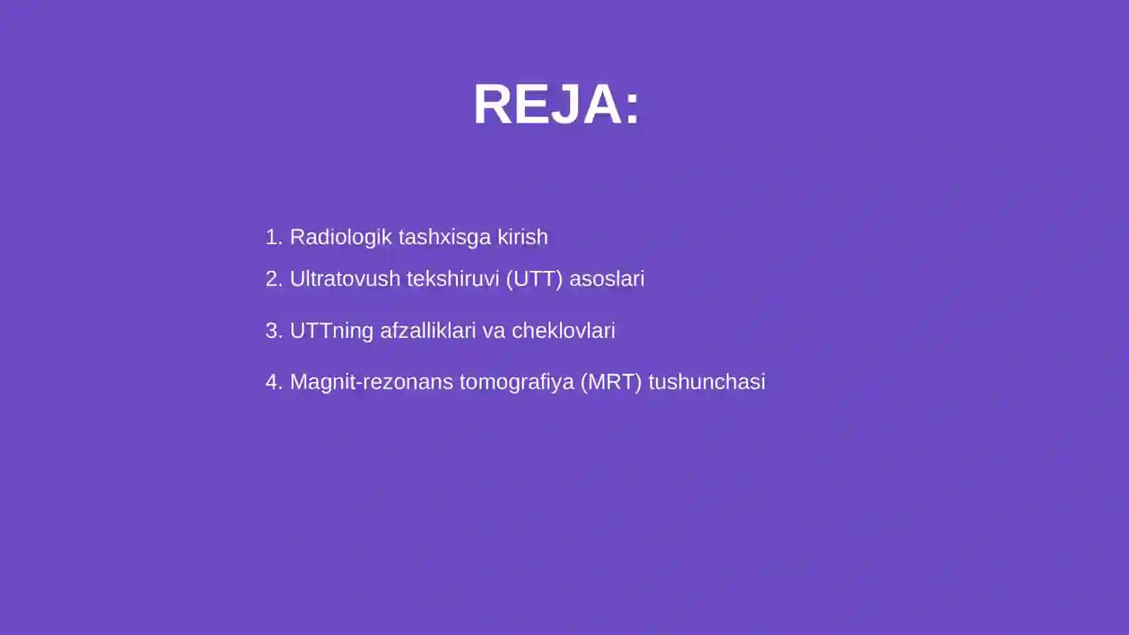 Radiologik Tashxis usullari UTT MRT 2