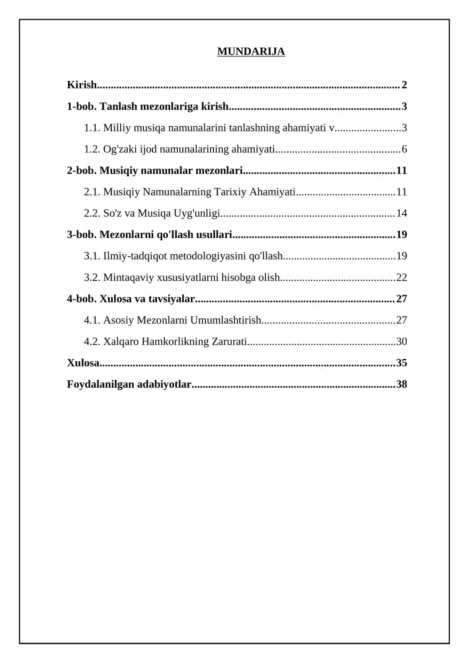 Milliy musiqa namunalarini tanlash mezonlari 2
